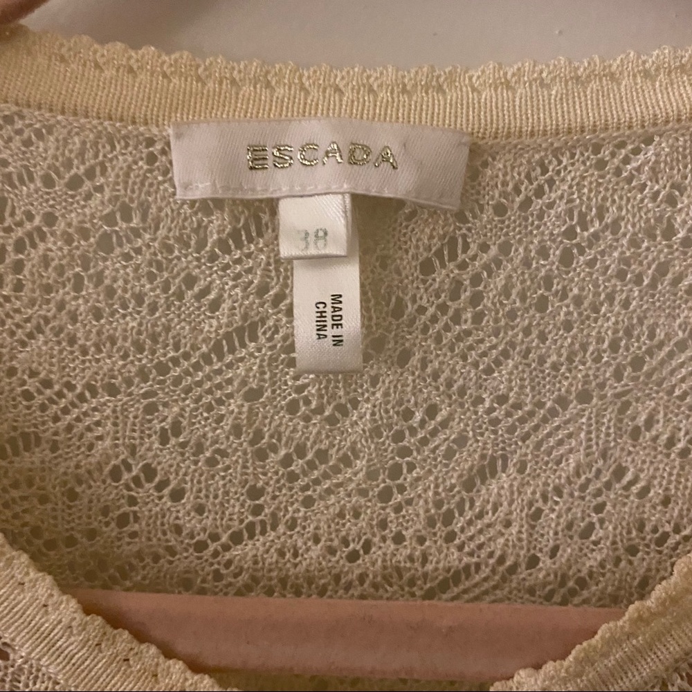 Escada Cream Lace Baby Doll Buttoned Blouse - Picture 2 of 5
